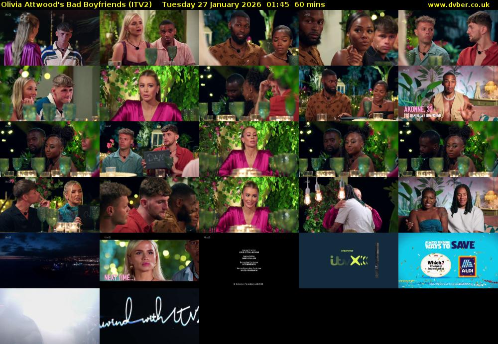 Olivia Attwood's Bad Boyfriends (ITV2) Tuesday 27 January 2026 01:45 - 02:45