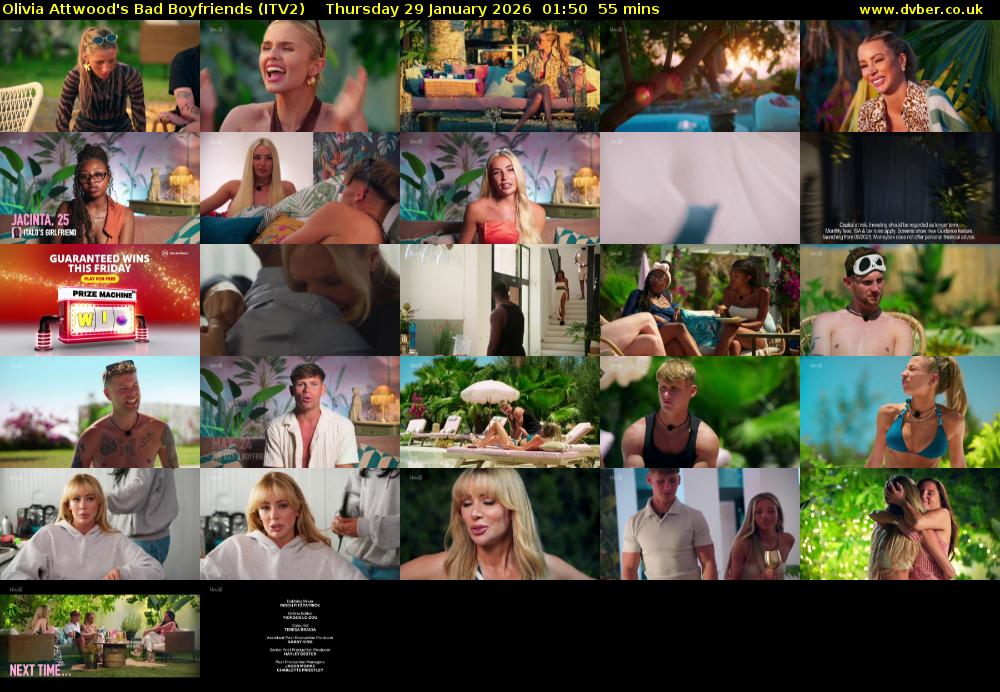 Olivia Attwood's Bad Boyfriends (ITV2) Thursday 29 January 2026 01:50 - 02:45