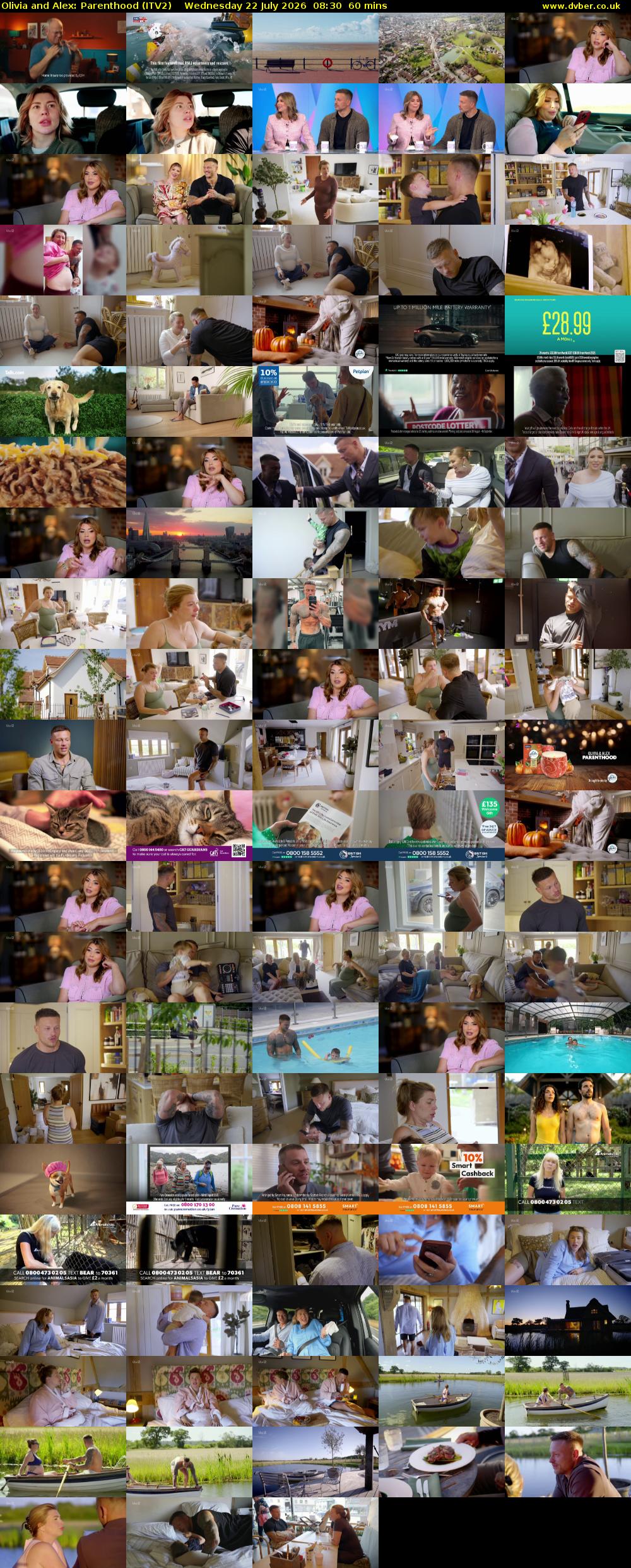 Olivia and Alex: Parenthood (ITV2) Wednesday 22 July 2026 08:30 - 09:30