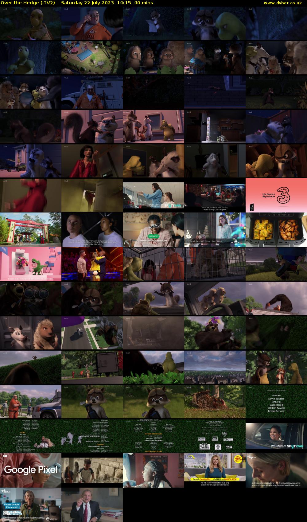 Over the Hedge (ITV2) Saturday 22 July 2023 14:15 - 14:55