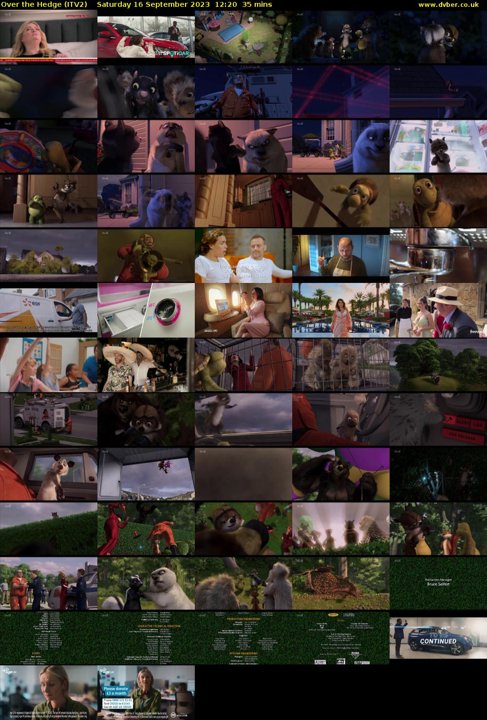 Over the Hedge (ITV2) Saturday 16 September 2023 12:20 - 12:55