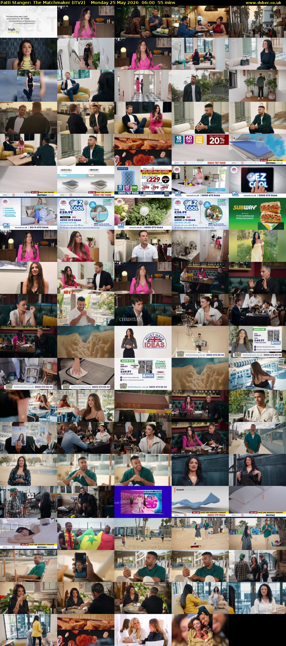 Patti Stanger: The Matchmaker (ITV2) Monday 25 May 2026 06:00 - 06:55