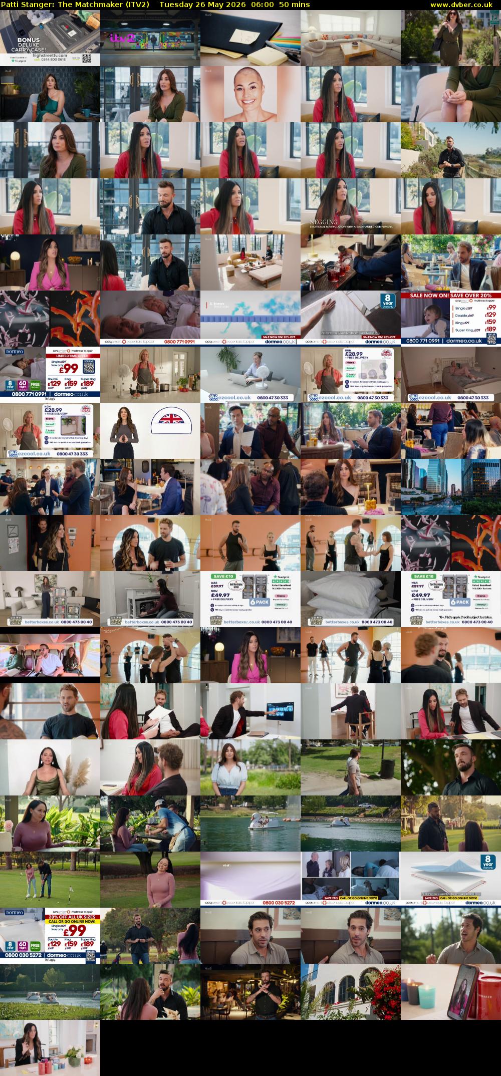 Patti Stanger: The Matchmaker (ITV2) Tuesday 26 May 2026 06:00 - 06:50