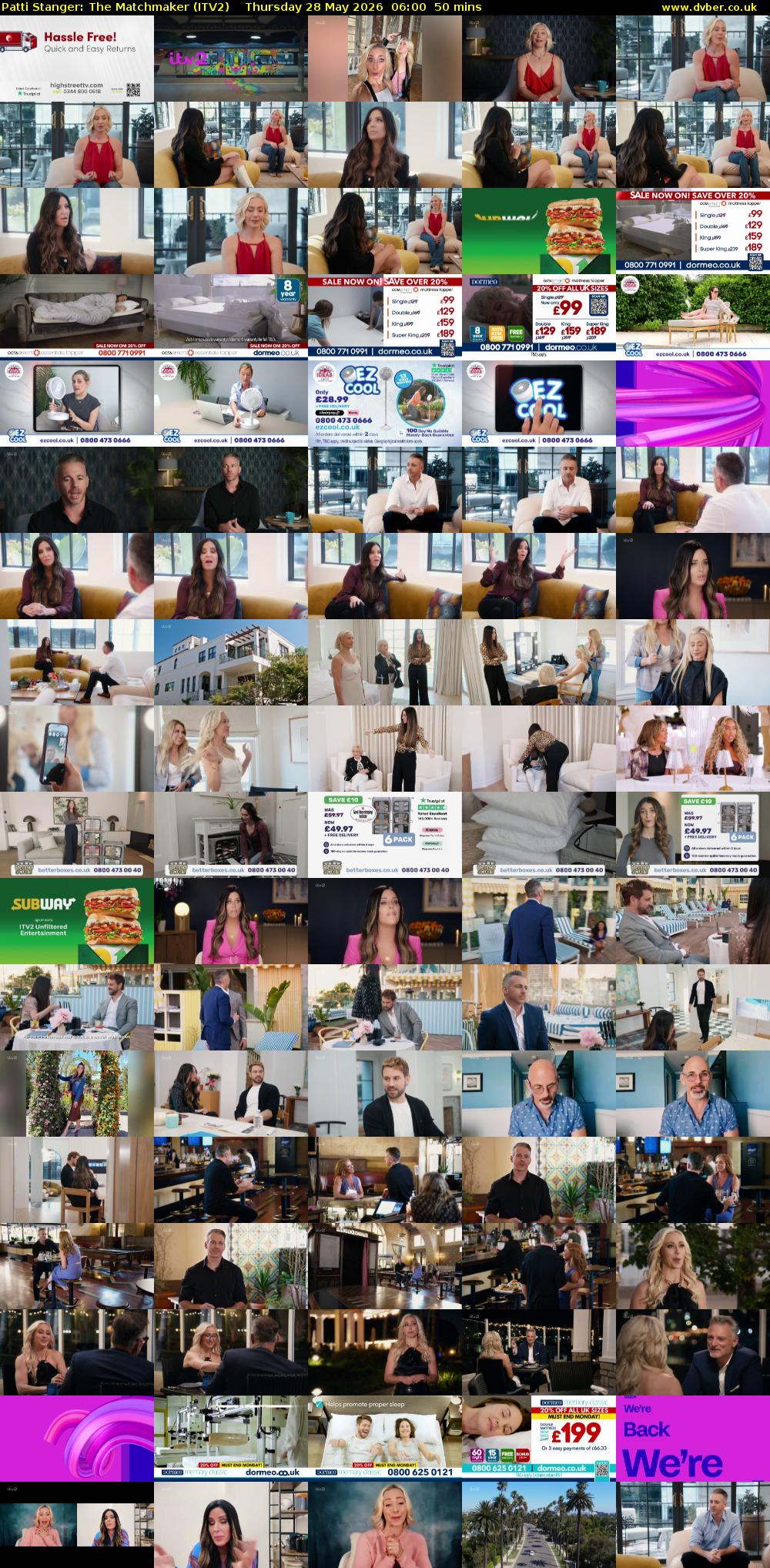 Patti Stanger: The Matchmaker (ITV2) Thursday 28 May 2026 06:00 - 06:50