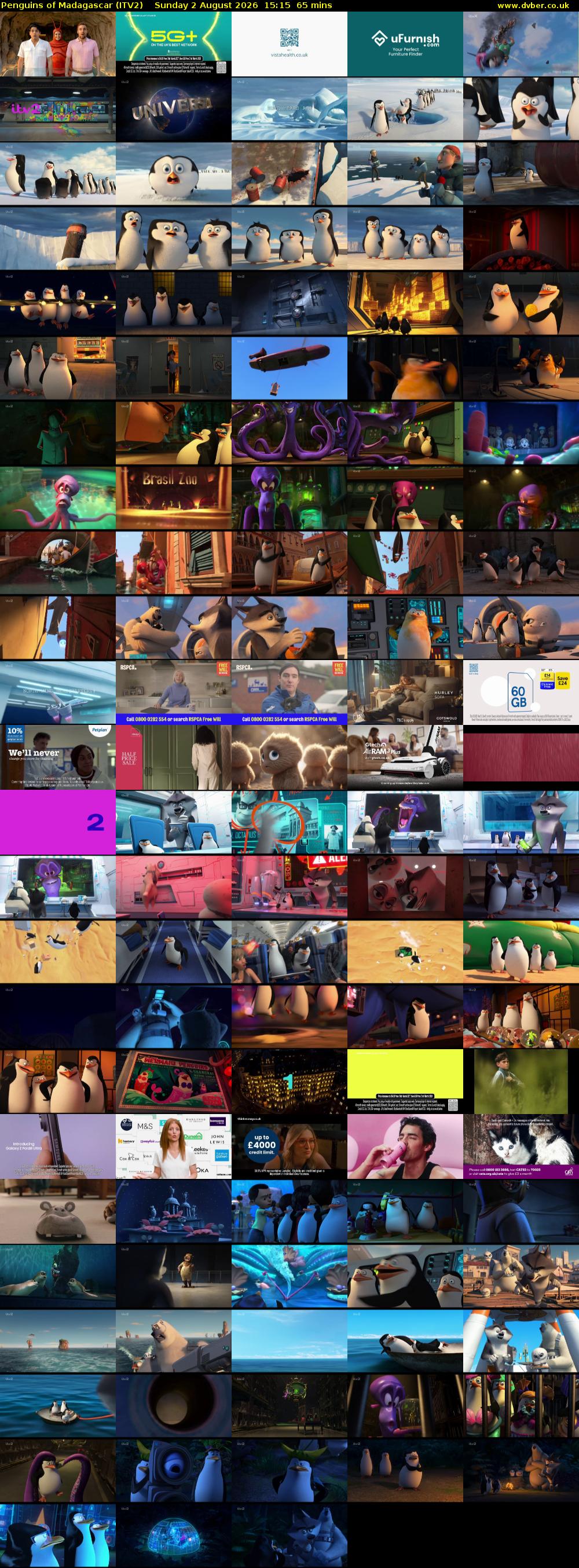 Penguins of Madagascar (ITV2) Sunday 2 August 2026 15:15 - 16:20
