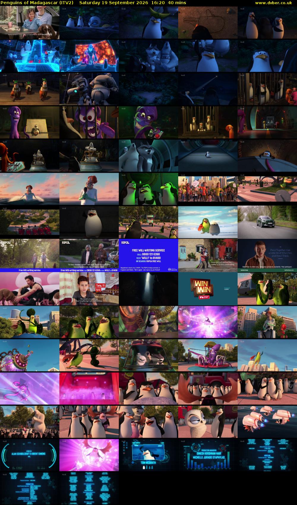 Penguins of Madagascar (ITV2) Saturday 19 September 2026 16:20 - 17:00
