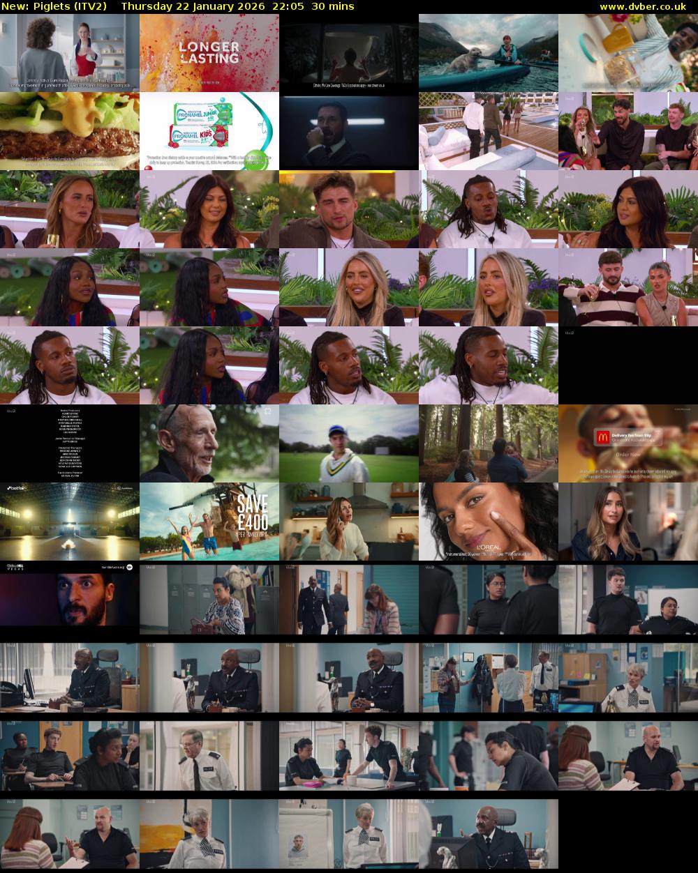 Piglets (ITV2) Thursday 22 January 2026 22:05 - 22:35