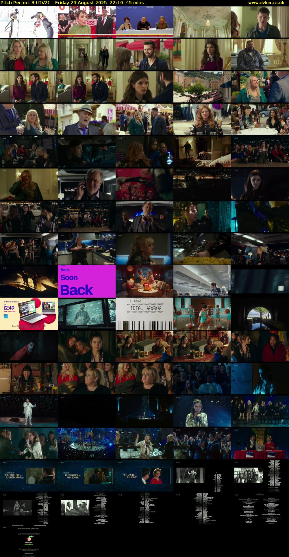 Pitch Perfect 3 (ITV2) Friday 29 August 2025 22:10 - 22:55
