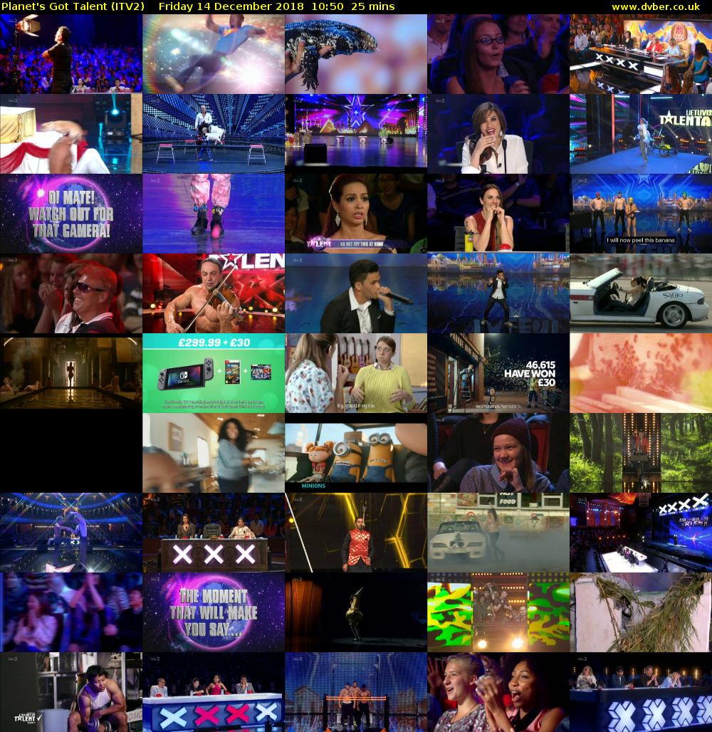 Planet's Got Talent (ITV2) Friday 14 December 2018 10:50 - 11:15
