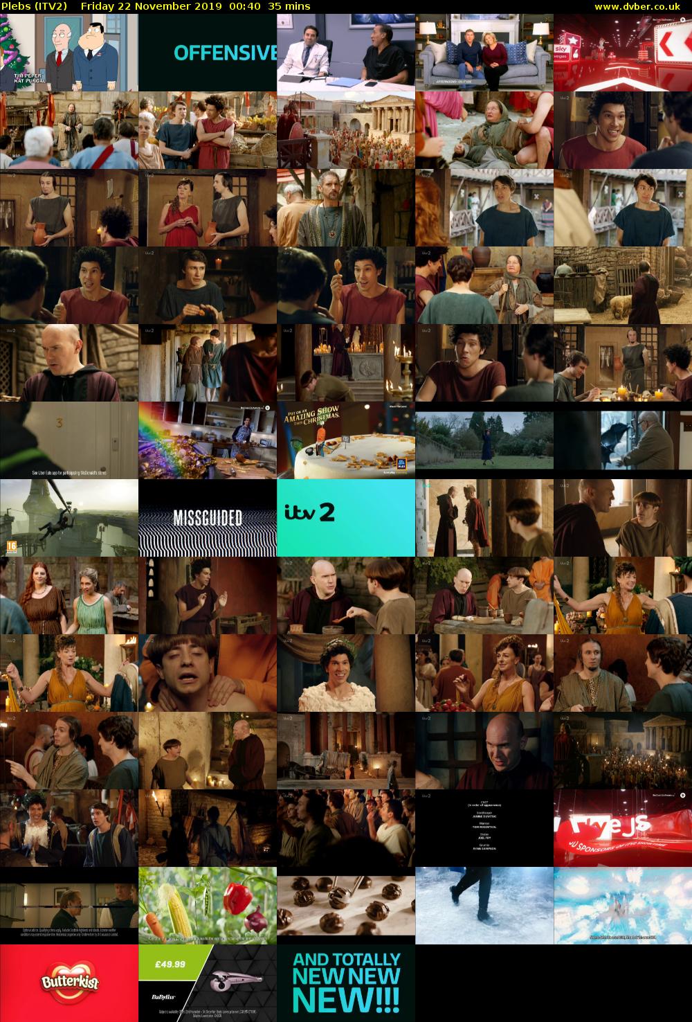 Plebs (ITV2) Friday 22 November 2019 00:40 - 01:15