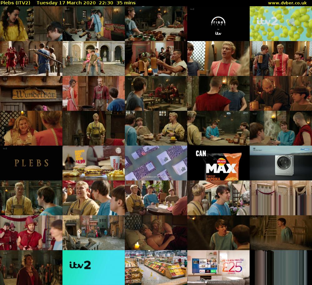 Plebs (ITV2) Tuesday 17 March 2020 22:30 - 23:05