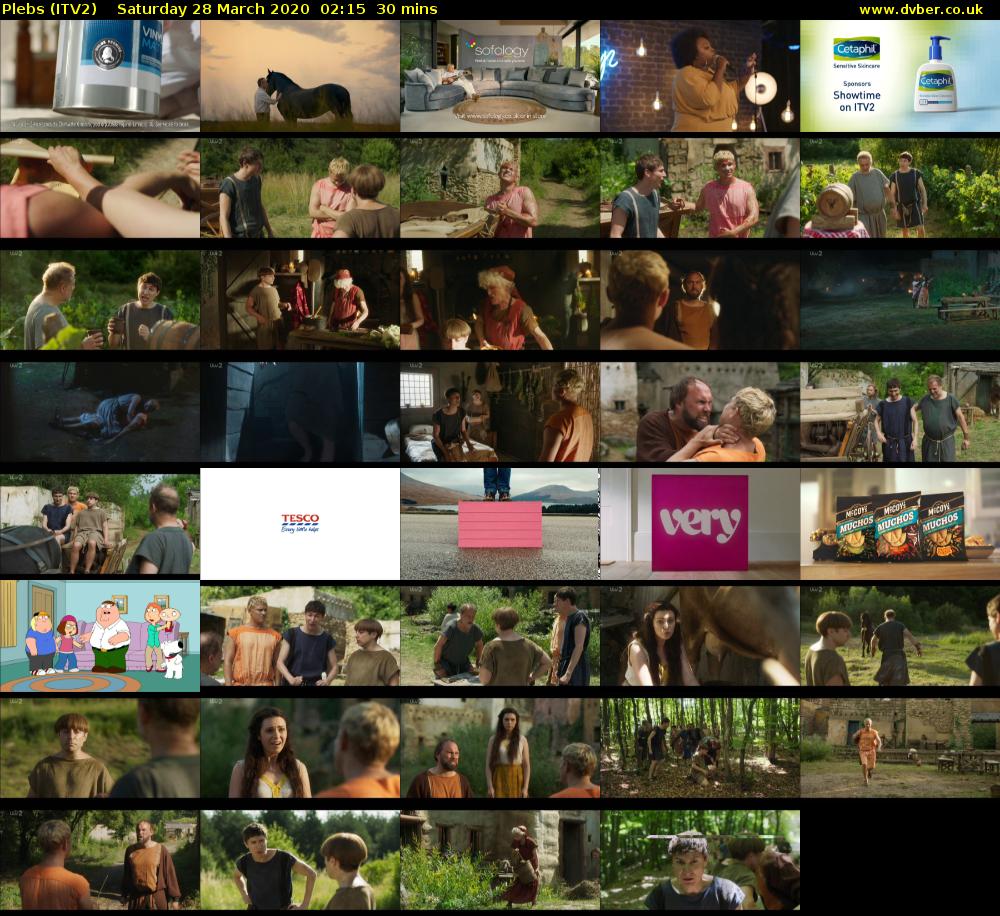 Plebs (ITV2) Saturday 28 March 2020 02:15 - 02:45