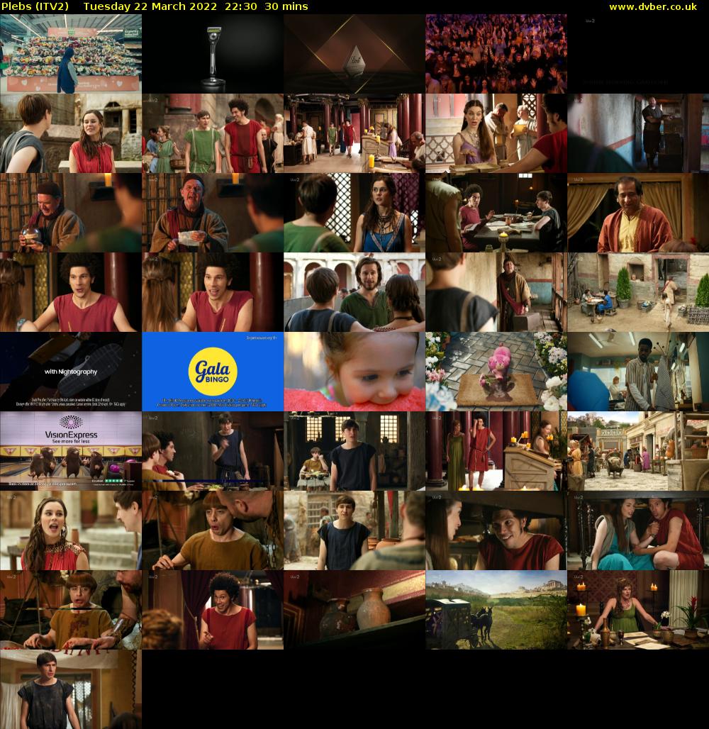 Plebs (ITV2) Tuesday 22 March 2022 22:30 - 23:00
