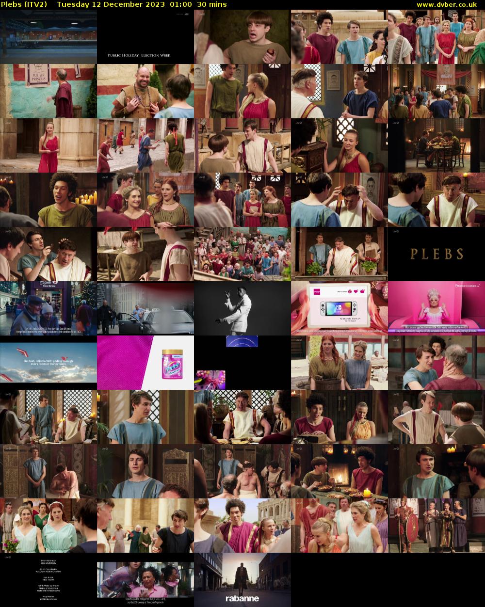 Plebs (ITV2) Tuesday 12 December 2023 01:00 - 01:30