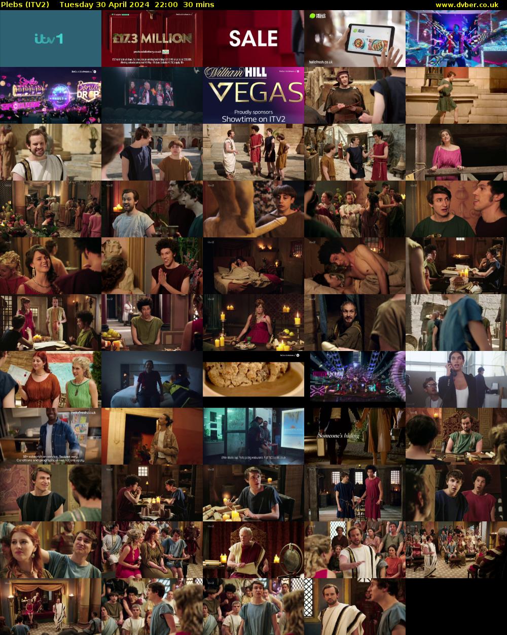 Plebs (ITV2) Tuesday 30 April 2024 22:00 - 22:30
