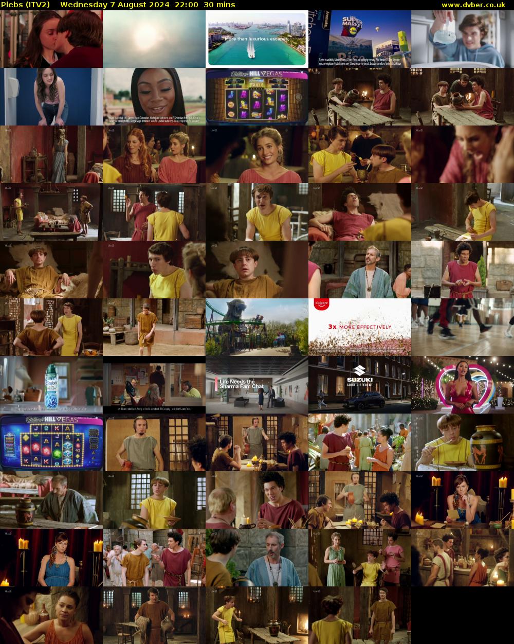 Plebs (ITV2) Wednesday 7 August 2024 22:00 - 22:30