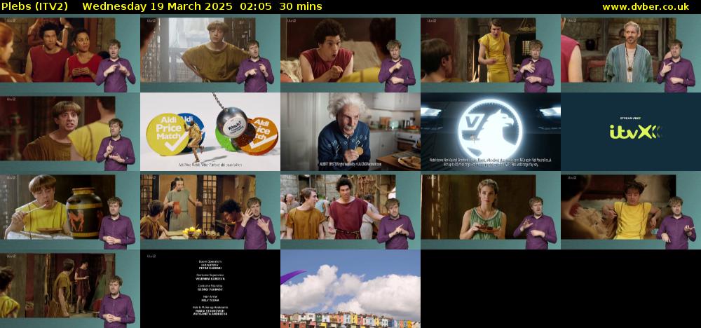 Plebs (ITV2) Wednesday 19 March 2025 02:05 - 02:35