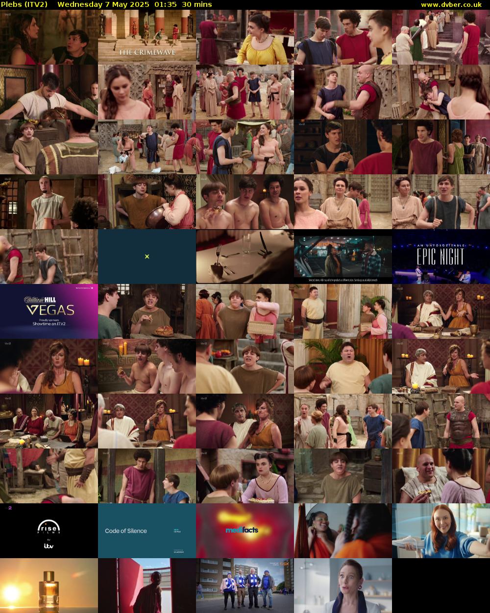 Plebs (ITV2) Wednesday 7 May 2025 01:35 - 02:05