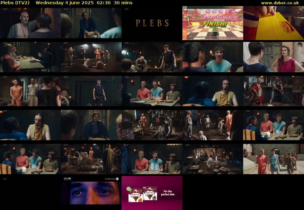 Plebs (ITV2) Wednesday 4 June 2025 02:30 - 03:00
