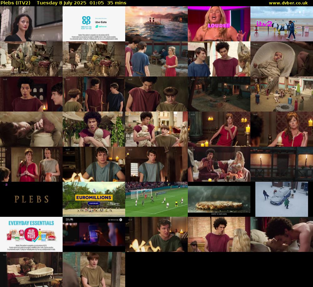 Plebs (ITV2) Tuesday 8 July 2025 01:05 - 01:40