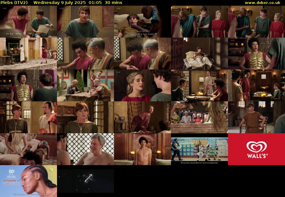 Plebs (ITV2) Wednesday 9 July 2025 01:05 - 01:35