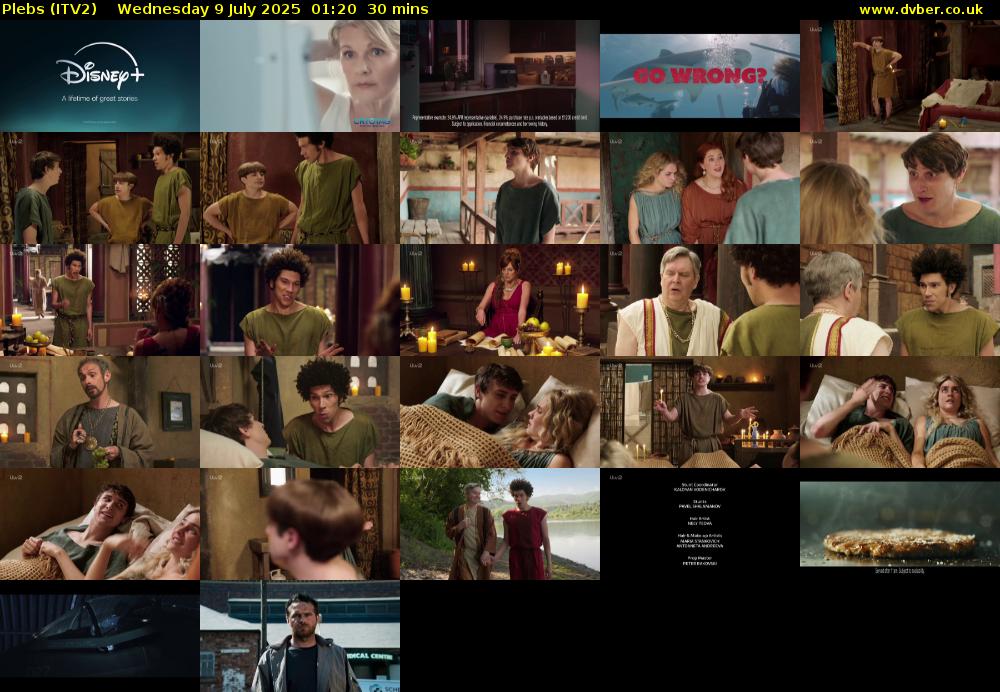Plebs (ITV2) Wednesday 9 July 2025 01:20 - 01:50