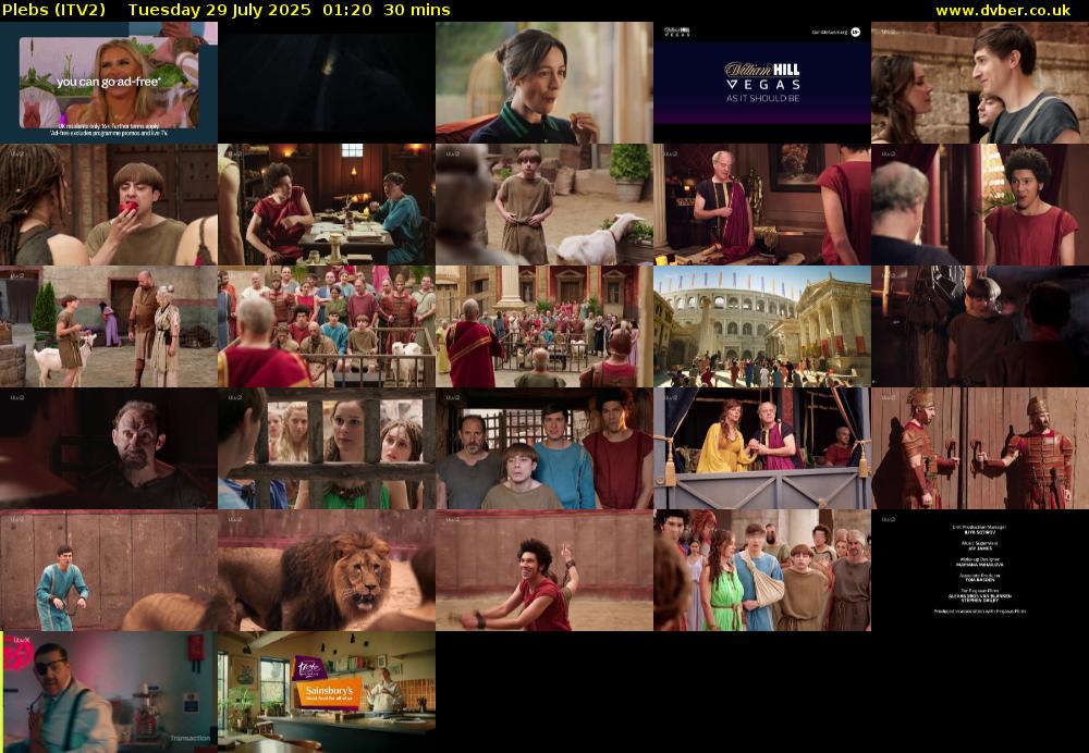 Plebs (ITV2) Tuesday 29 July 2025 01:20 - 01:50