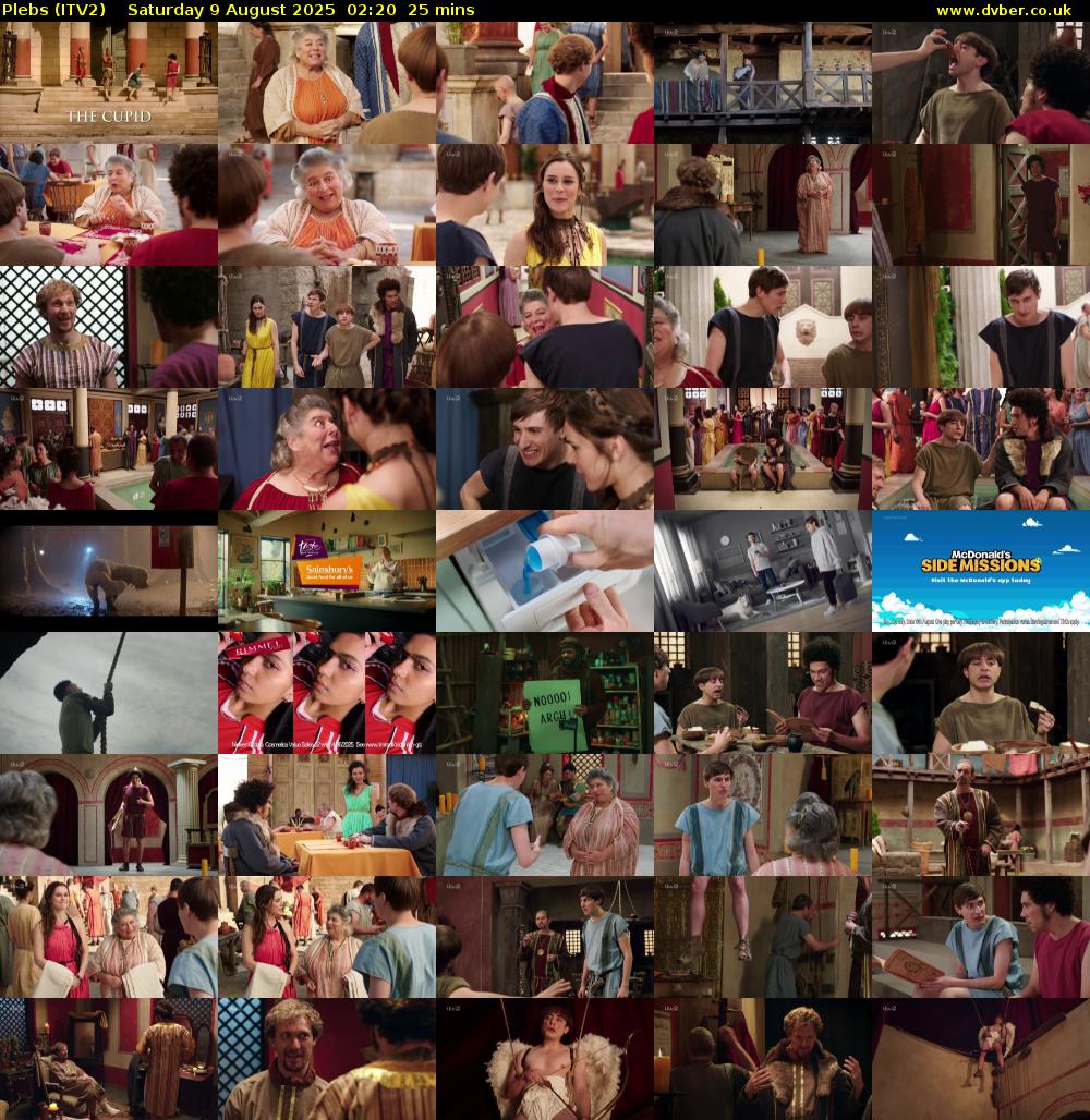 Plebs (ITV2) Saturday 9 August 2025 02:20 - 02:45