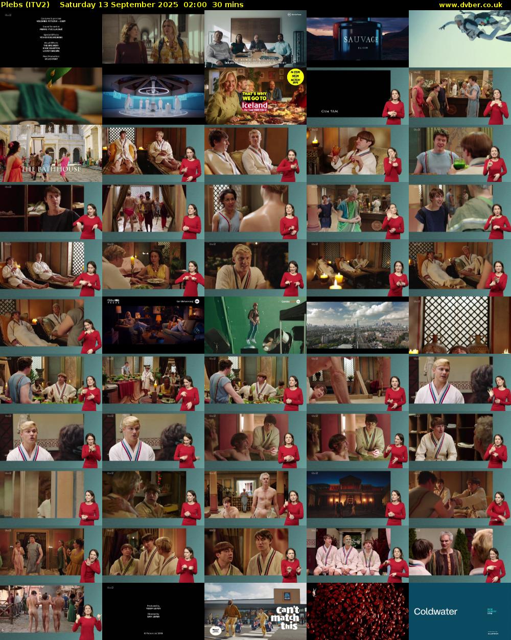 Plebs (ITV2) Saturday 13 September 2025 02:00 - 02:30