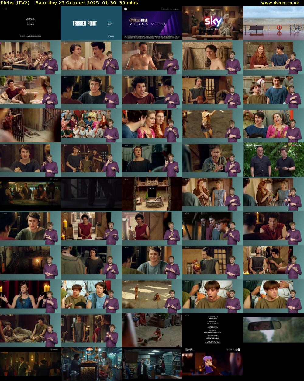 Plebs (ITV2) Saturday 25 October 2025 01:30 - 02:00