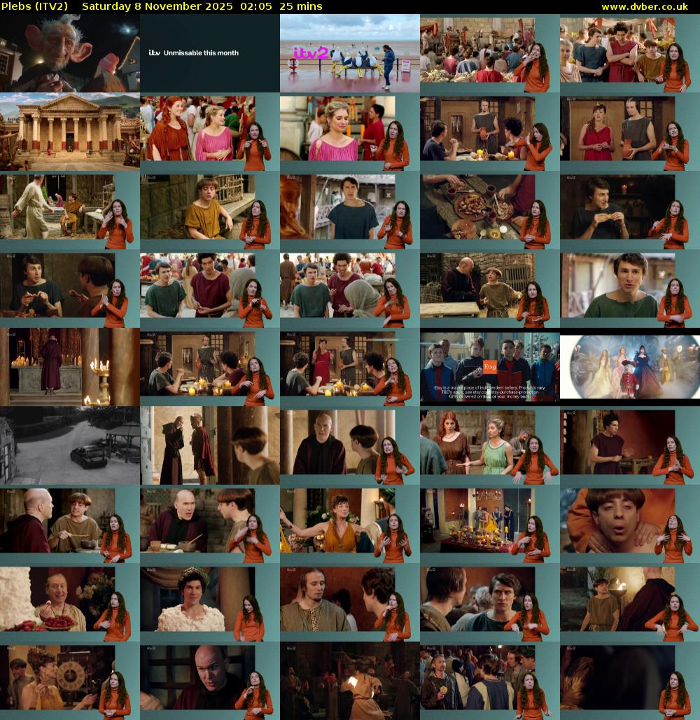 Plebs (ITV2) Saturday 8 November 2025 02:05 - 02:30