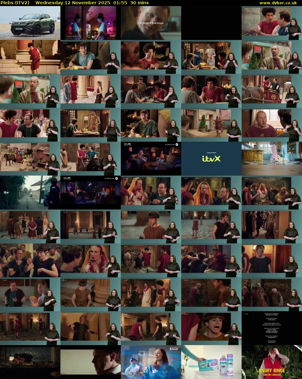 Plebs (ITV2) Wednesday 12 November 2025 01:55 - 02:25