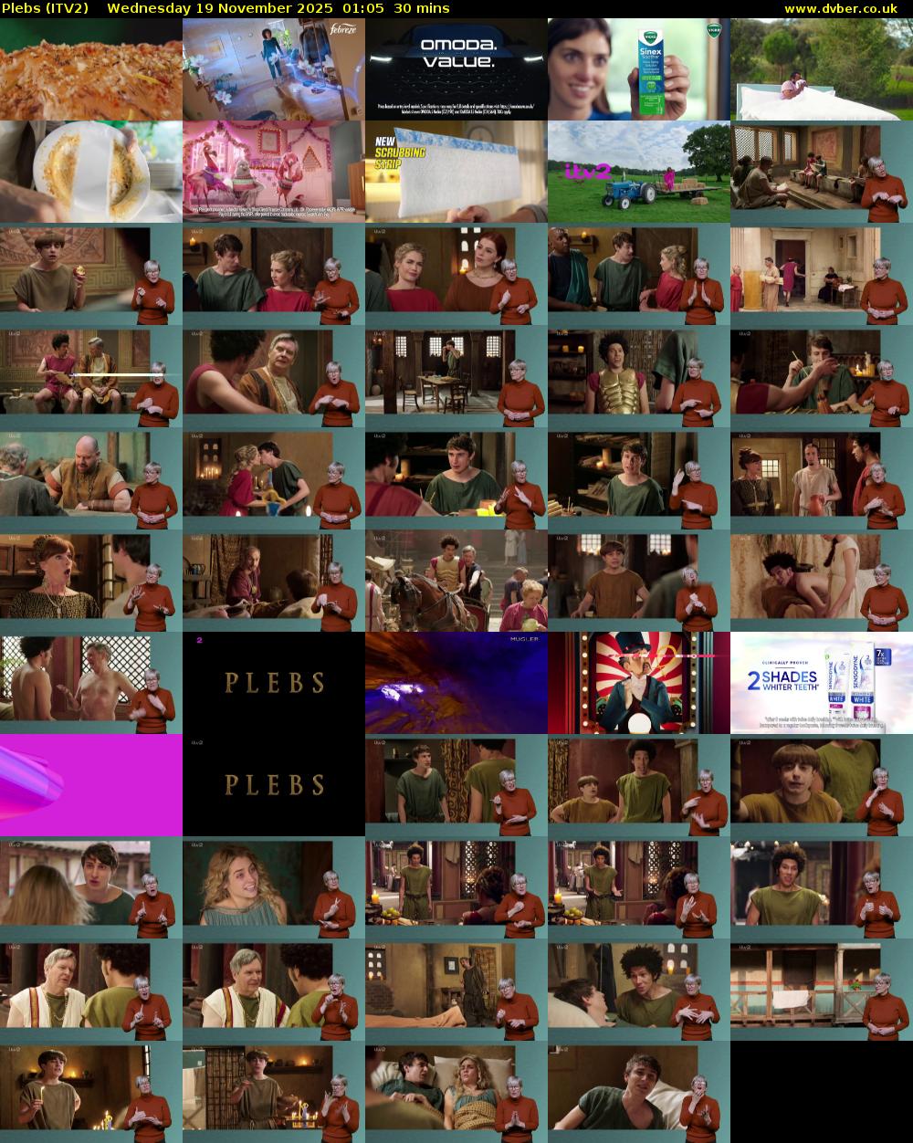 Plebs (ITV2) Wednesday 19 November 2025 01:05 - 01:35
