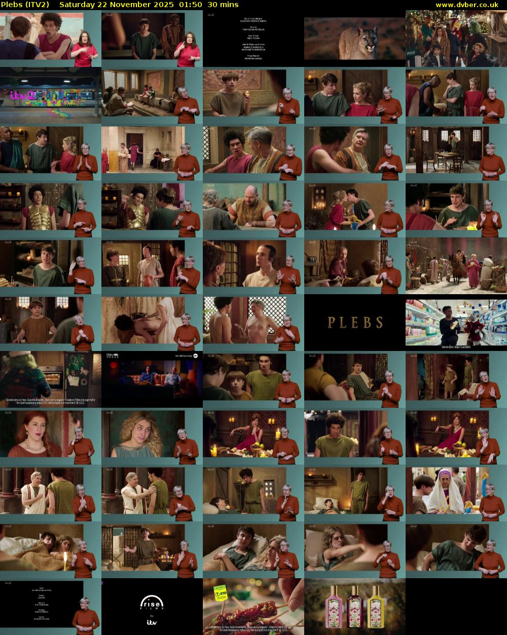 Plebs (ITV2) Saturday 22 November 2025 01:50 - 02:20