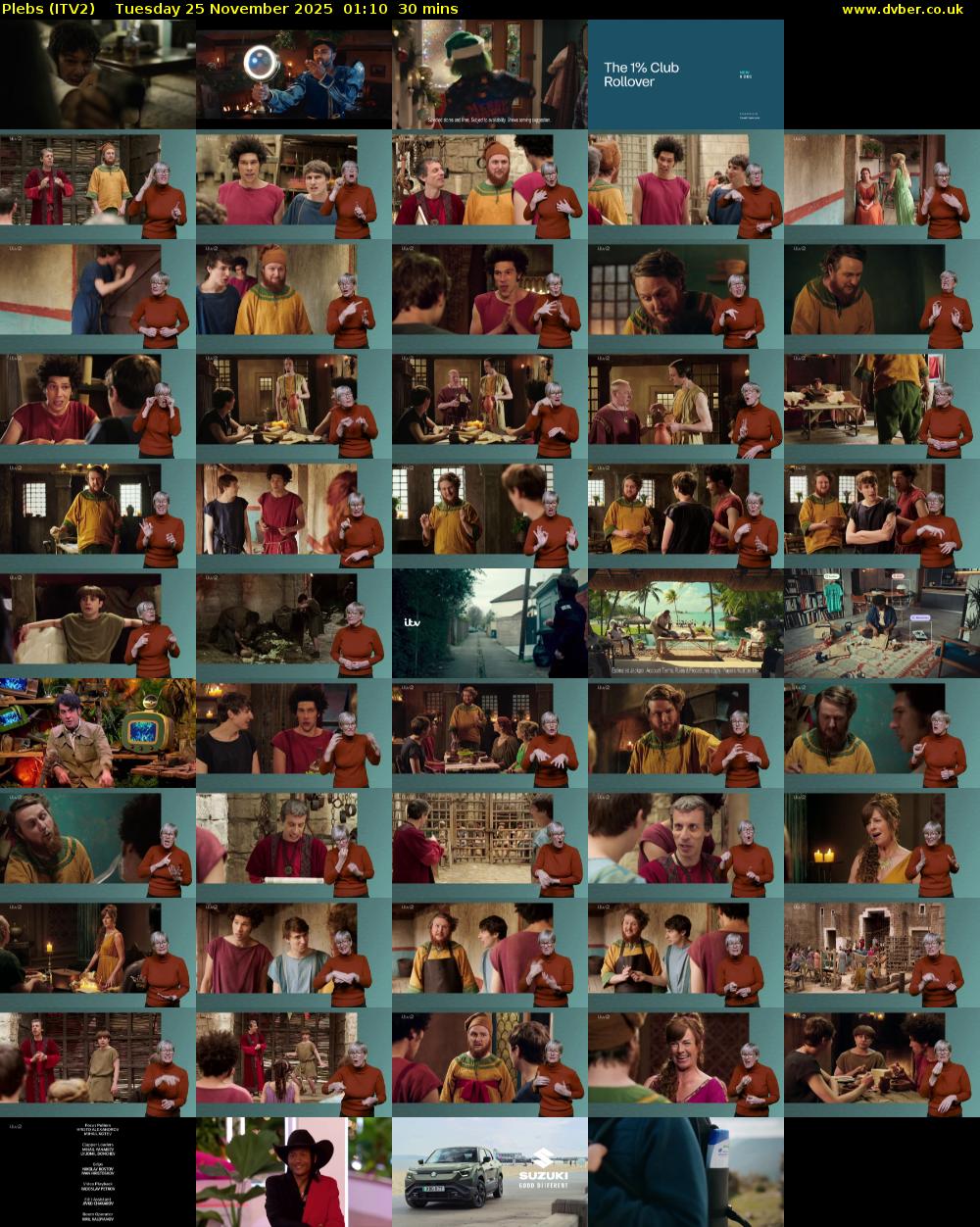 Plebs (ITV2) Tuesday 25 November 2025 01:10 - 01:40