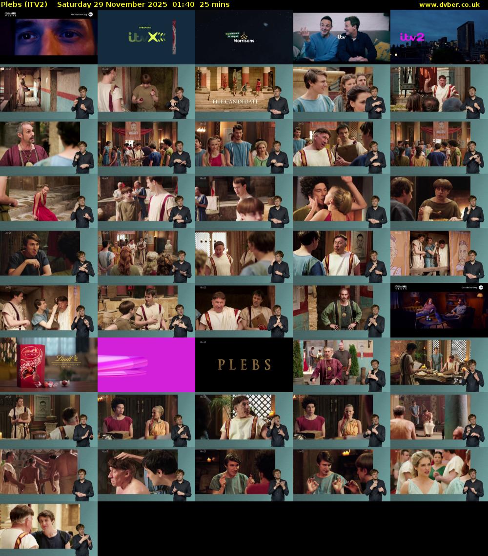 Plebs (ITV2) Saturday 29 November 2025 01:40 - 02:05