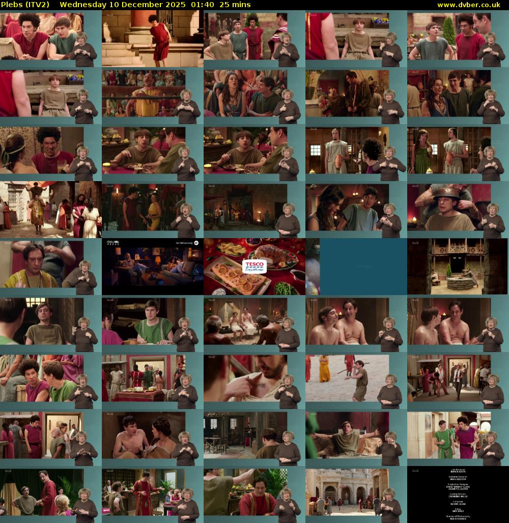Plebs (ITV2) Wednesday 10 December 2025 01:40 - 02:05