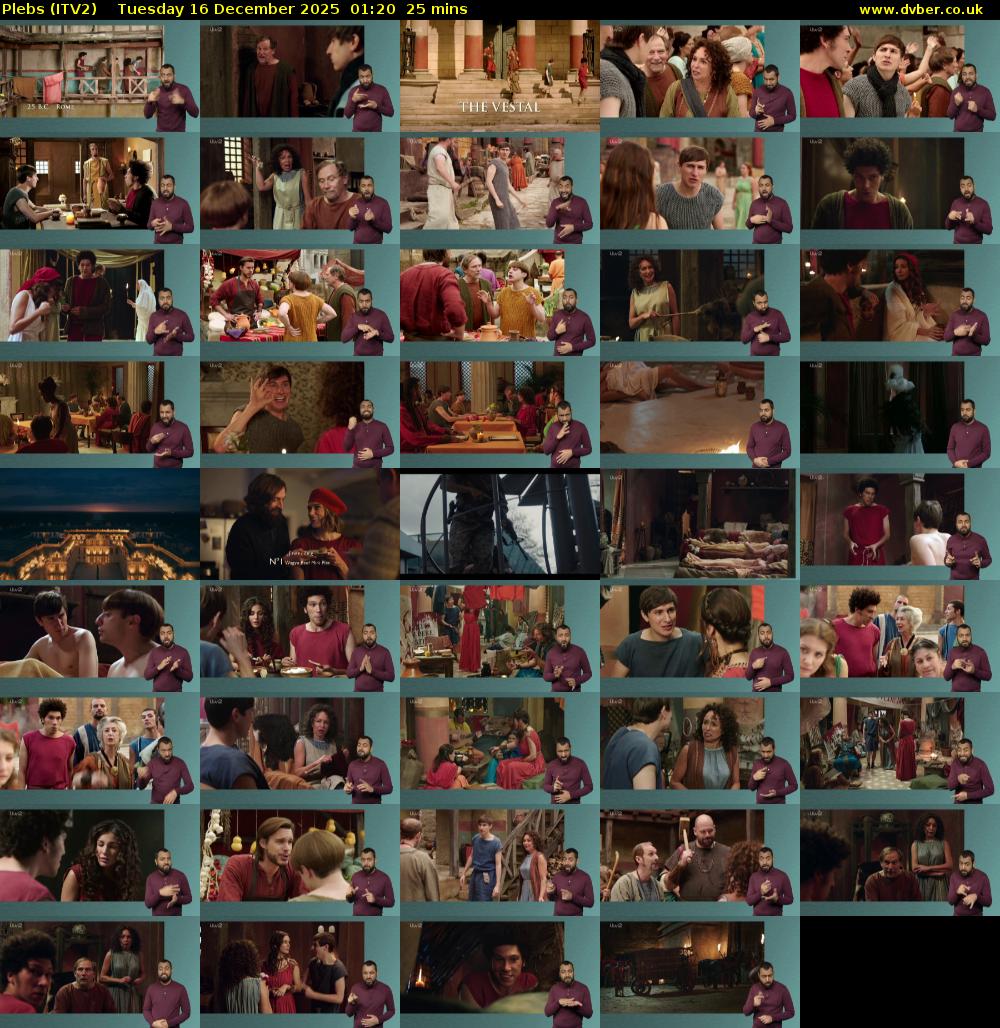 Plebs (ITV2) Tuesday 16 December 2025 01:20 - 01:45
