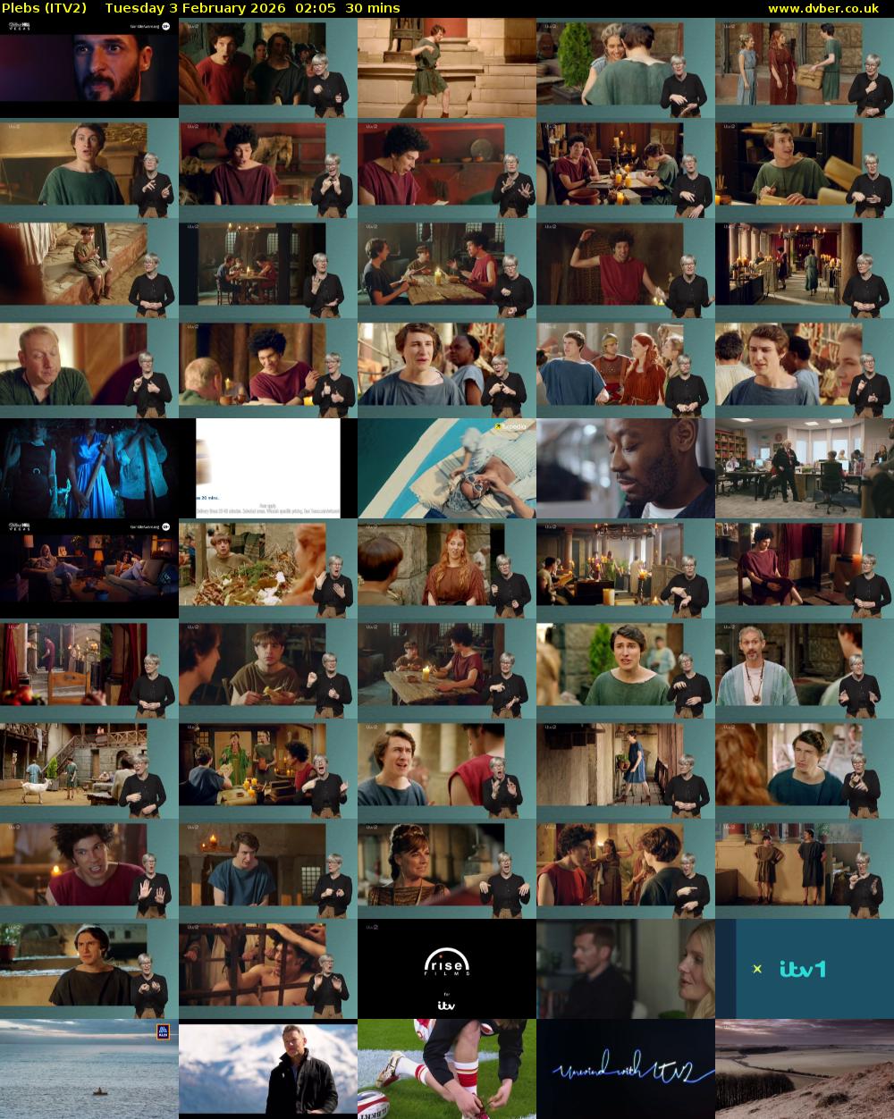 Plebs (ITV2) Tuesday 3 February 2026 02:05 - 02:35