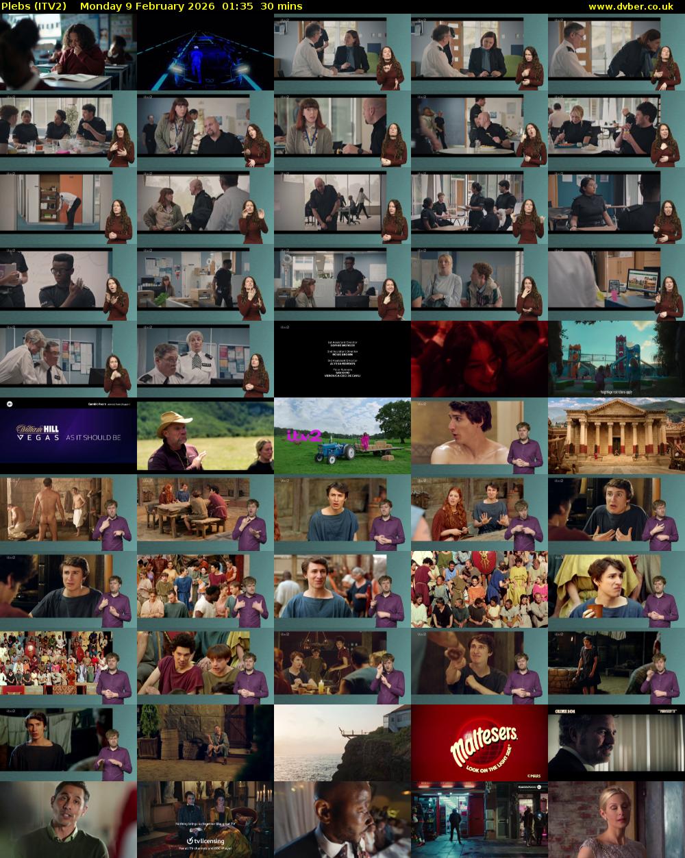 Plebs (ITV2) Monday 9 February 2026 01:35 - 02:05