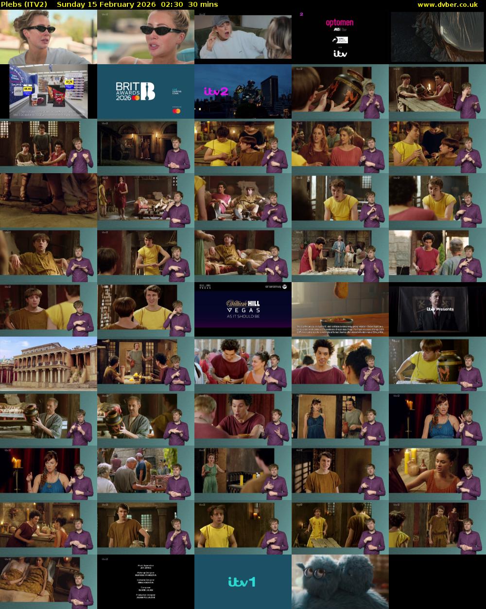 Plebs (ITV2) Sunday 15 February 2026 02:30 - 03:00