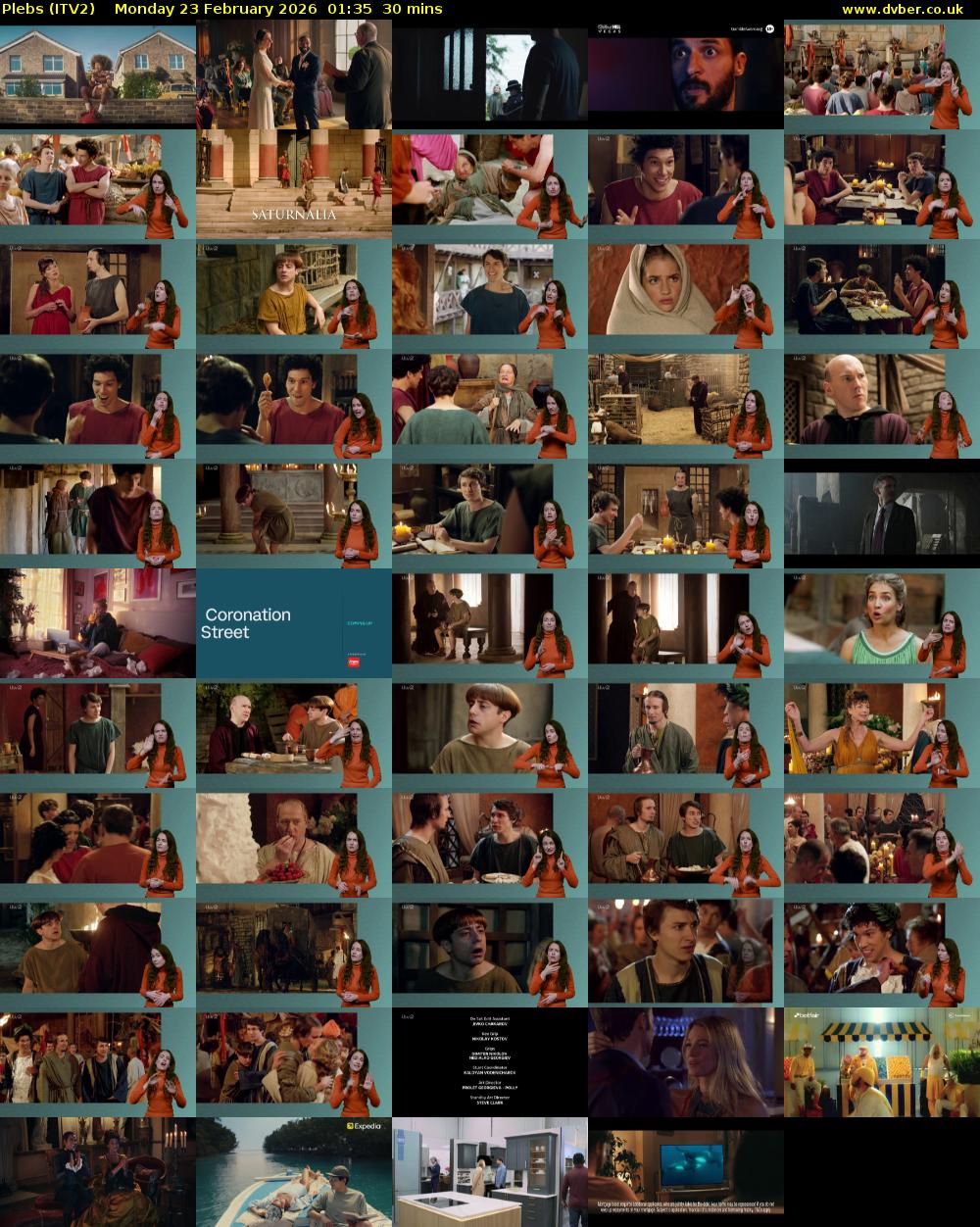 Plebs (ITV2) Monday 23 February 2026 01:35 - 02:05