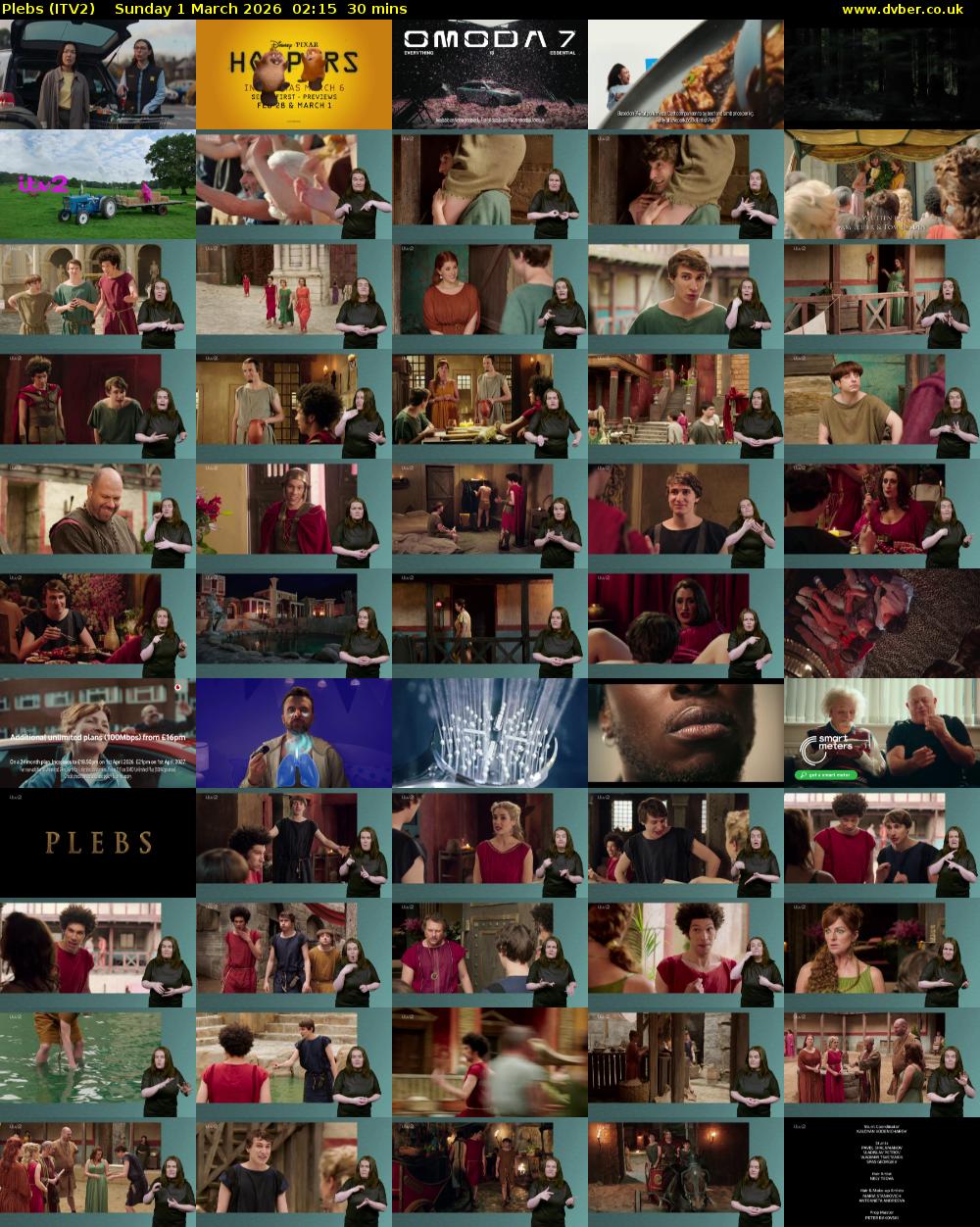 Plebs (ITV2) Sunday 1 March 2026 02:15 - 02:45
