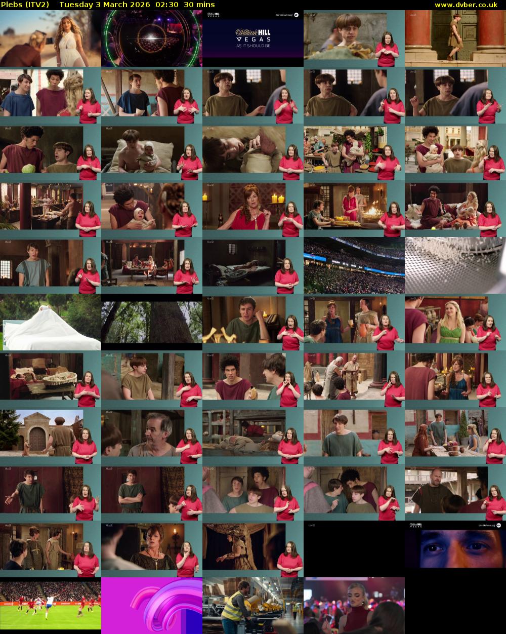 Plebs (ITV2) Tuesday 3 March 2026 02:30 - 03:00