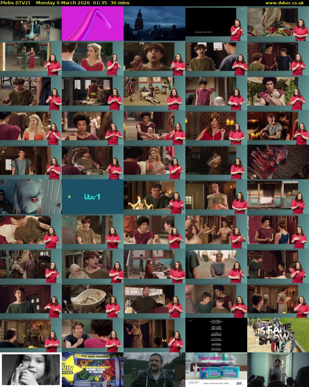 Plebs (ITV2) Monday 9 March 2026 01:35 - 02:05