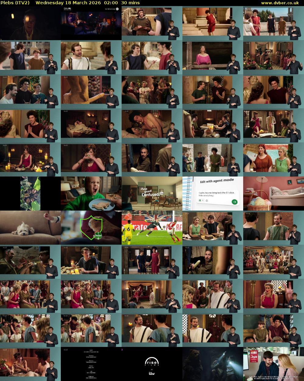 Plebs (ITV2) Wednesday 18 March 2026 02:00 - 02:30