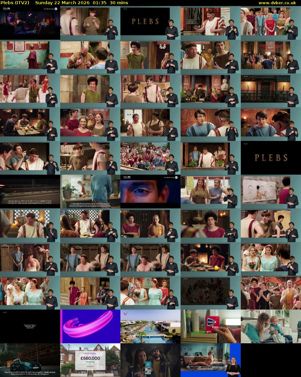 Plebs (ITV2) Sunday 22 March 2026 01:35 - 02:05
