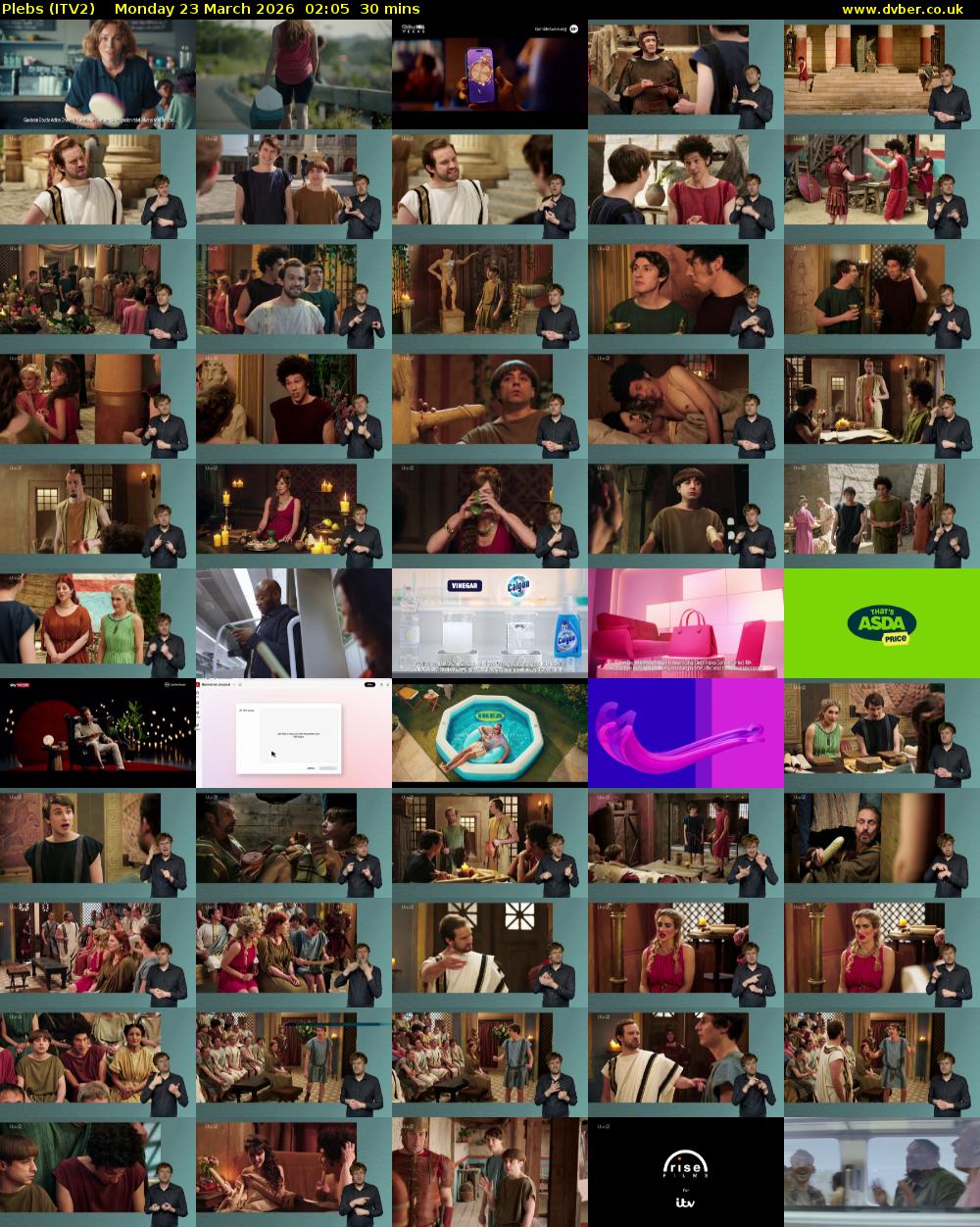 Plebs (ITV2) Monday 23 March 2026 02:05 - 02:35