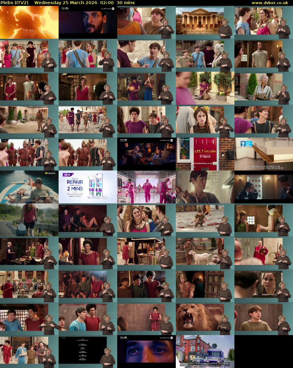 Plebs (ITV2) Wednesday 25 March 2026 02:00 - 02:30