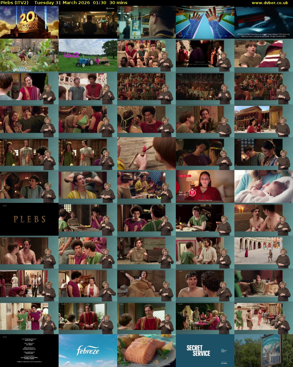 Plebs (ITV2) Tuesday 31 March 2026 01:30 - 02:00